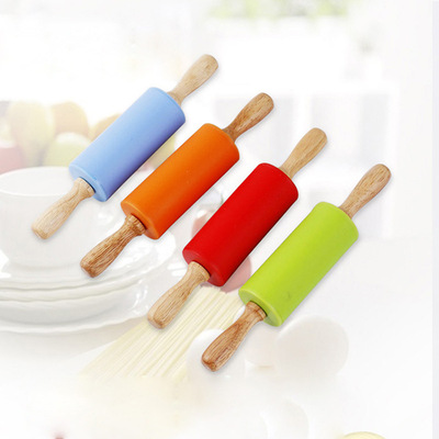 trumpet solid wood Handle Roller children silica gel rolling pin Rolling bars Dough stick Flour rolling stick