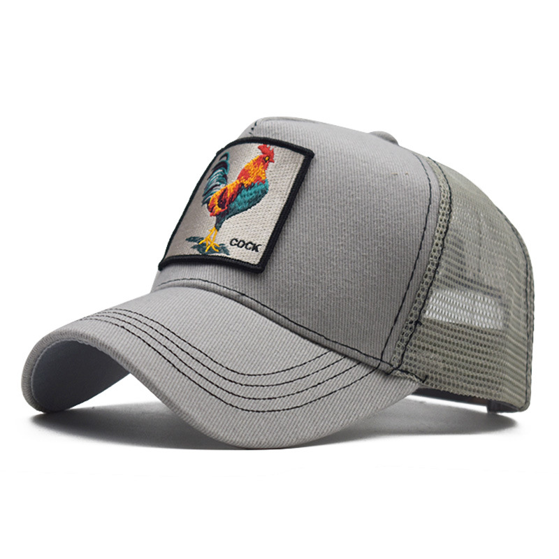 Popular Amazon bordado animal de algodón de malla gorra de béisbol de las mujeres de los hombres de deportes al aire libre gorra enarbolada