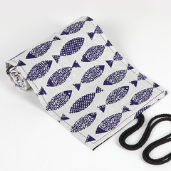 Creative Handmade Canvas Pen Sleeve for Sardine Fish 24/36/48/72 Hole Sketching Colored Pencil Lead Holder and Storage Case