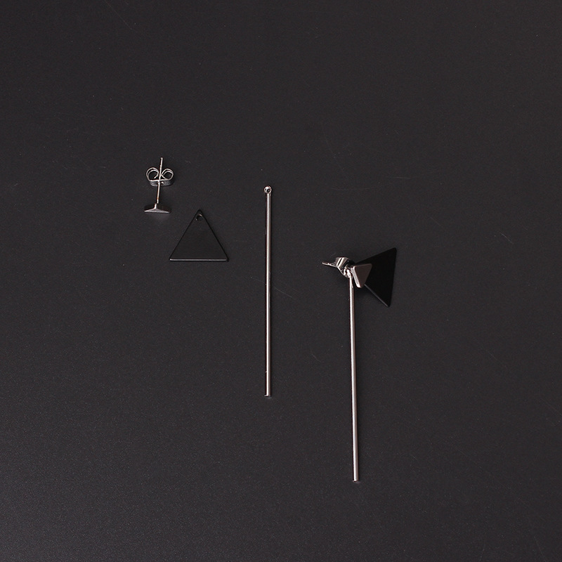 Plating Design Korea Fashion Geometric Triangle Long Earrings