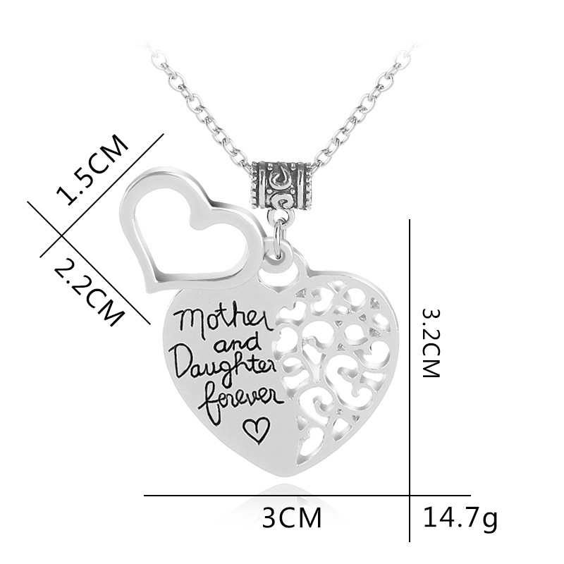 New Necklace Love Lettering Mother And Daughter Forever Accessories Necklace Wholesale Nihaojewelry display picture 1