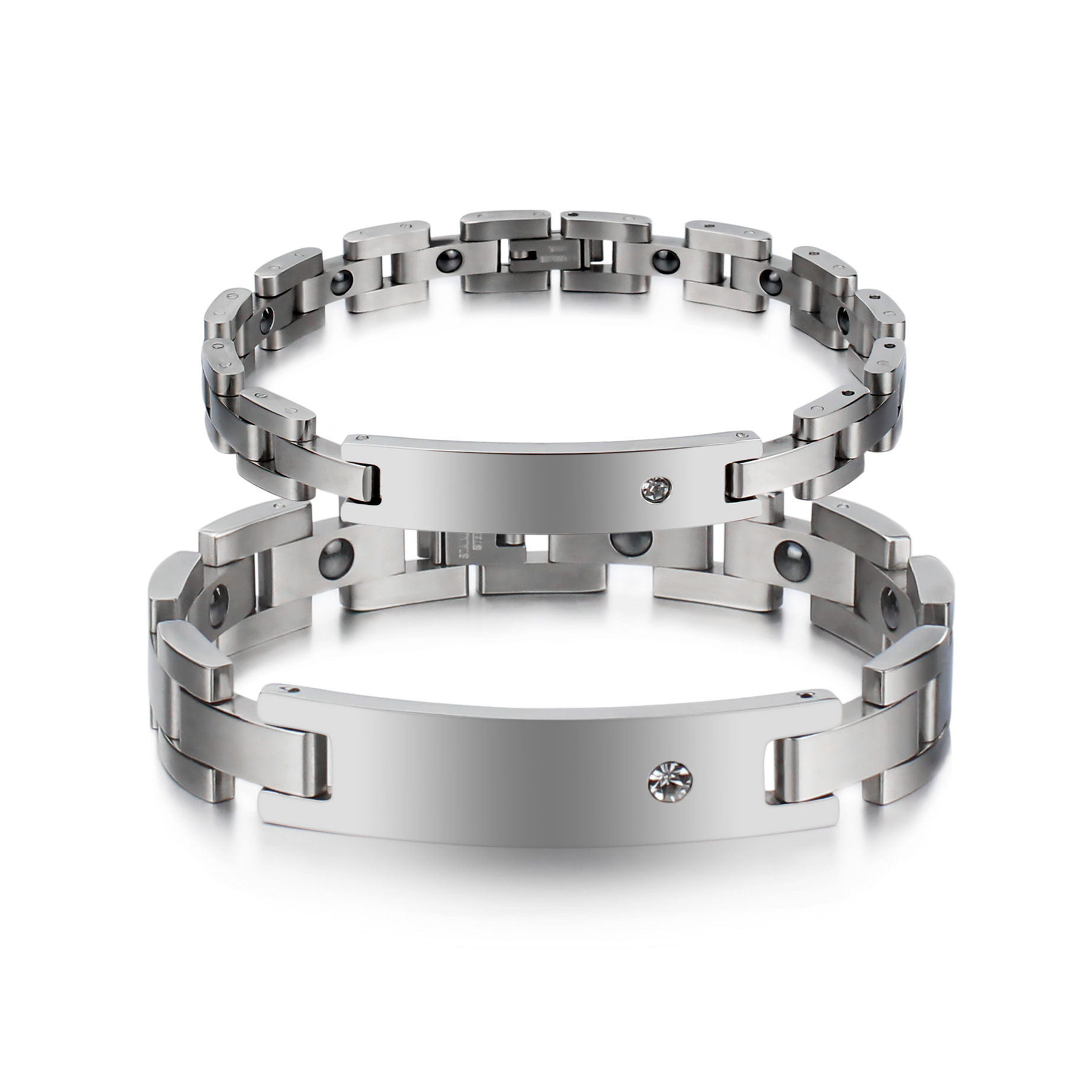 Street Occasion 304 Stainless Steel Material Original Design Geometric 304 Stainless Steel Couple Bracelets