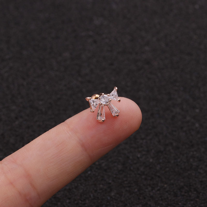 new fashion thin rod screw bow knot pendant earrings wholesale