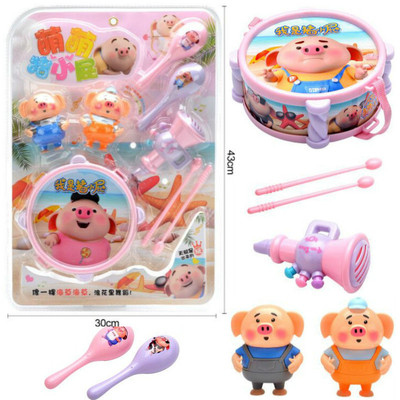 爵士鼓架子鼓双面鼓手敲鼓套装益智早教 婴幼儿创意摇铃益智玩具