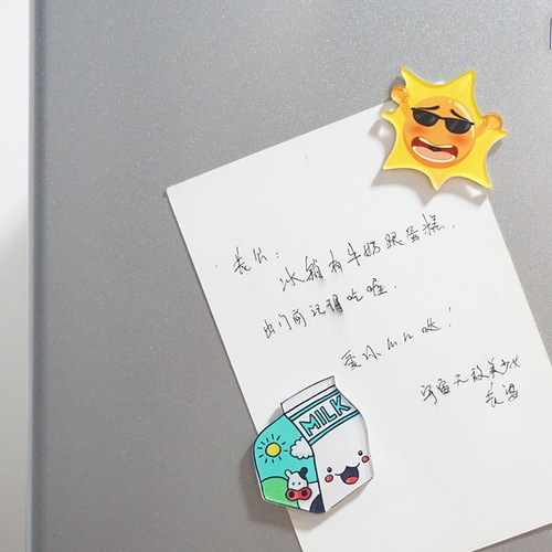 Acrylic Expression Smiley Magnetic Refrigerator Magnet Soft Cute Black and White Board Soft Magnet Home Decor Refrigerator Magnet