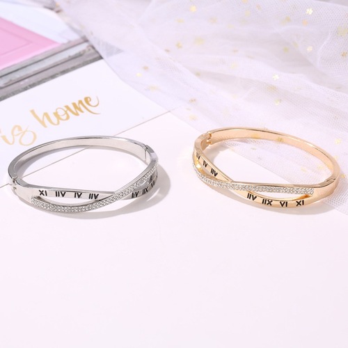 European and American Cross Roman Bracelet for Women Fashion Internet Celebrity Same Style Rhinestone Cross Bracelet Cross-border Hot Selling Handmade Jewelry Wholesale