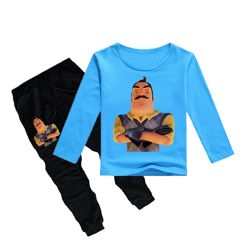 中大童韩潮新款热销儿童多色时尚圆领 长袖T恤+束脚长裤 T063