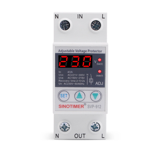 SVP-912 Adjustable self-restoring intelligent overvoltage and undervoltage protector delay automatic reset switch 220V