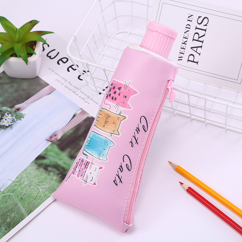 Customizable cute cartoon creative unicorn pen case with pencil sharpener and toothpaste shape, large-capacity storage stationery bag detail image 8