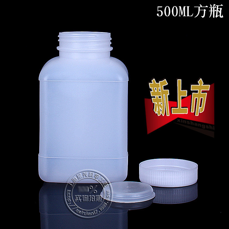 厂家供应新款液体试剂瓶 加厚耐腐蚀500ml HDPE广口方瓶