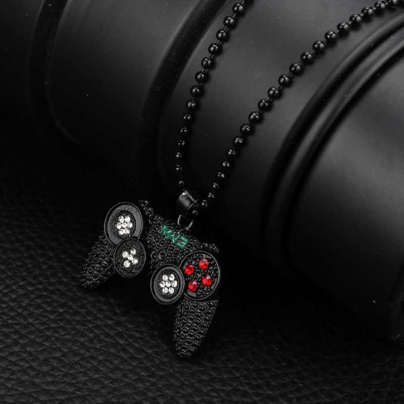 Diamond-embedded Game Machine Handle Necklace Childhood Memory Necklace Ornament Hip-hop Hipster Men's Ornament Wholesale display picture 2