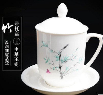 中秋佳节赠送礼品陶瓷茶杯定制 批量定制生产景德镇陶瓷茶杯 厂家