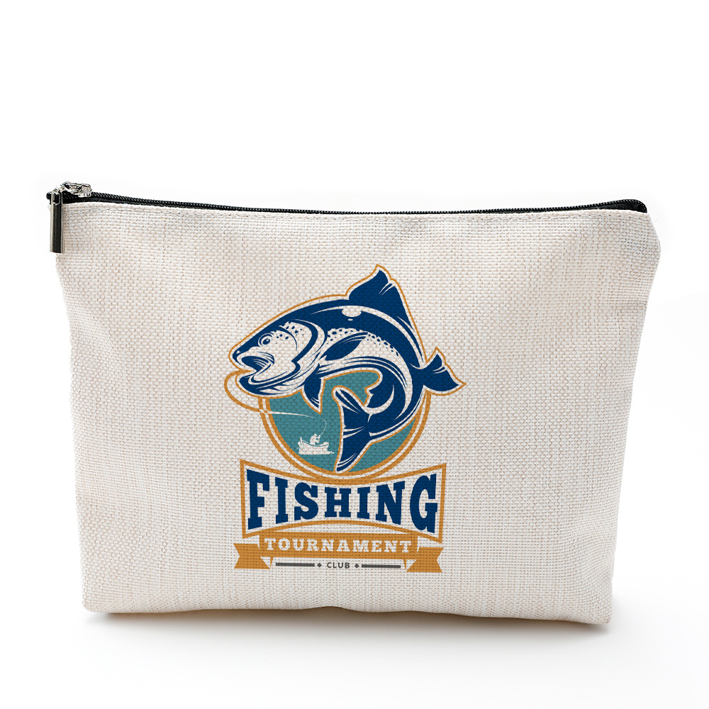 海洋化妆包防水棉麻 拉链袋化妆品饰品收纳袋 旅行洗漱用品收纳包