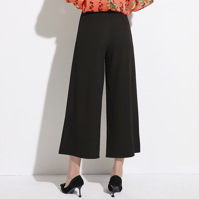 New Fashion Broad-legged Pants High waist Slim Bell Pants 