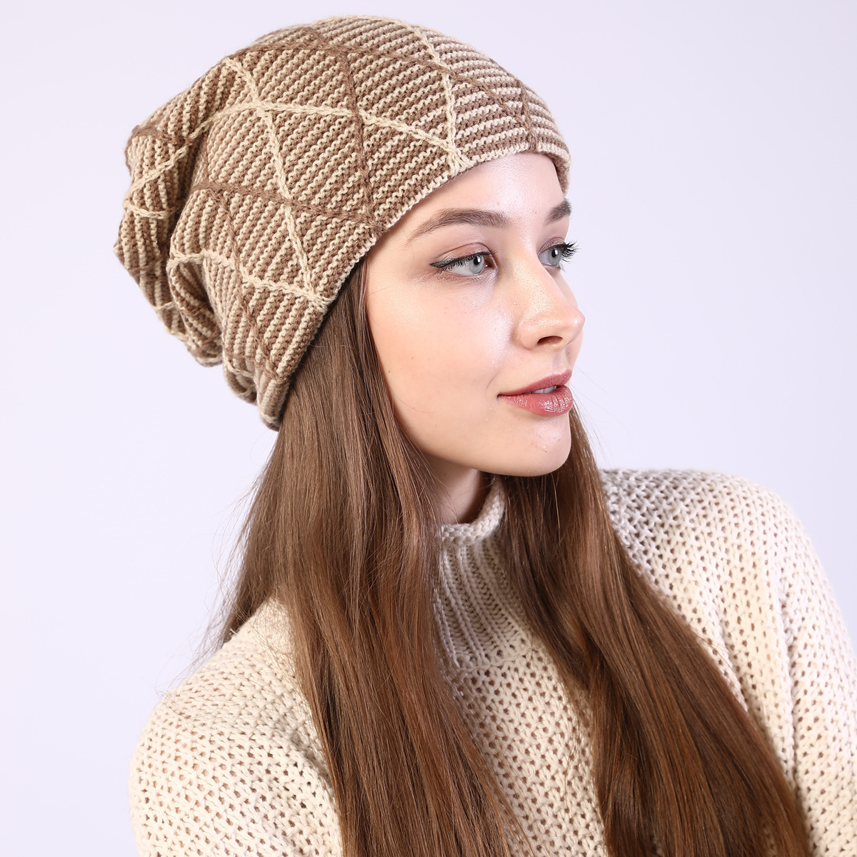 Knitted Beanie Hat For Autumn And Winter Warm Ear Protection_voghion.com