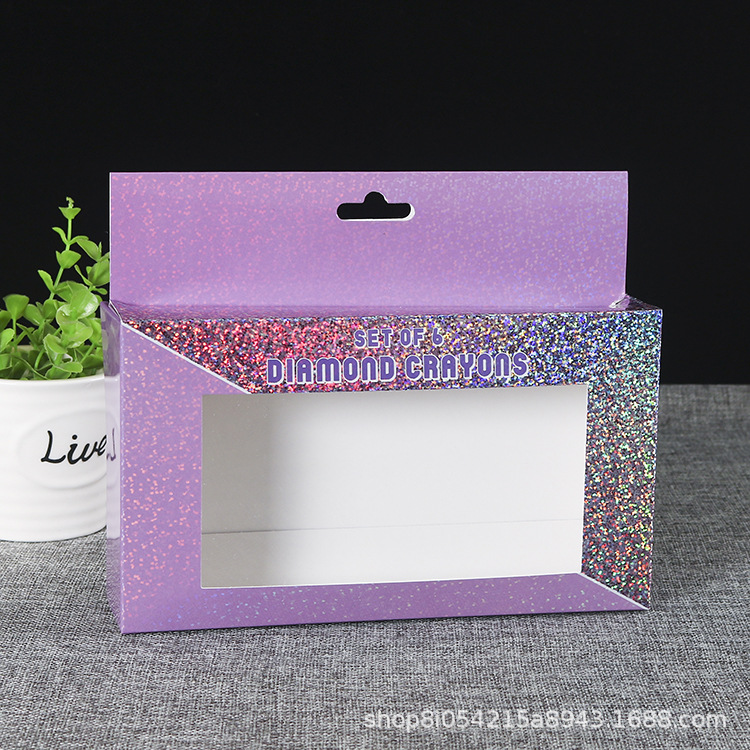 定做PVC贴窗包装盒半透明开窗 镂露空白卡纸盒彩色精美礼品展示盒