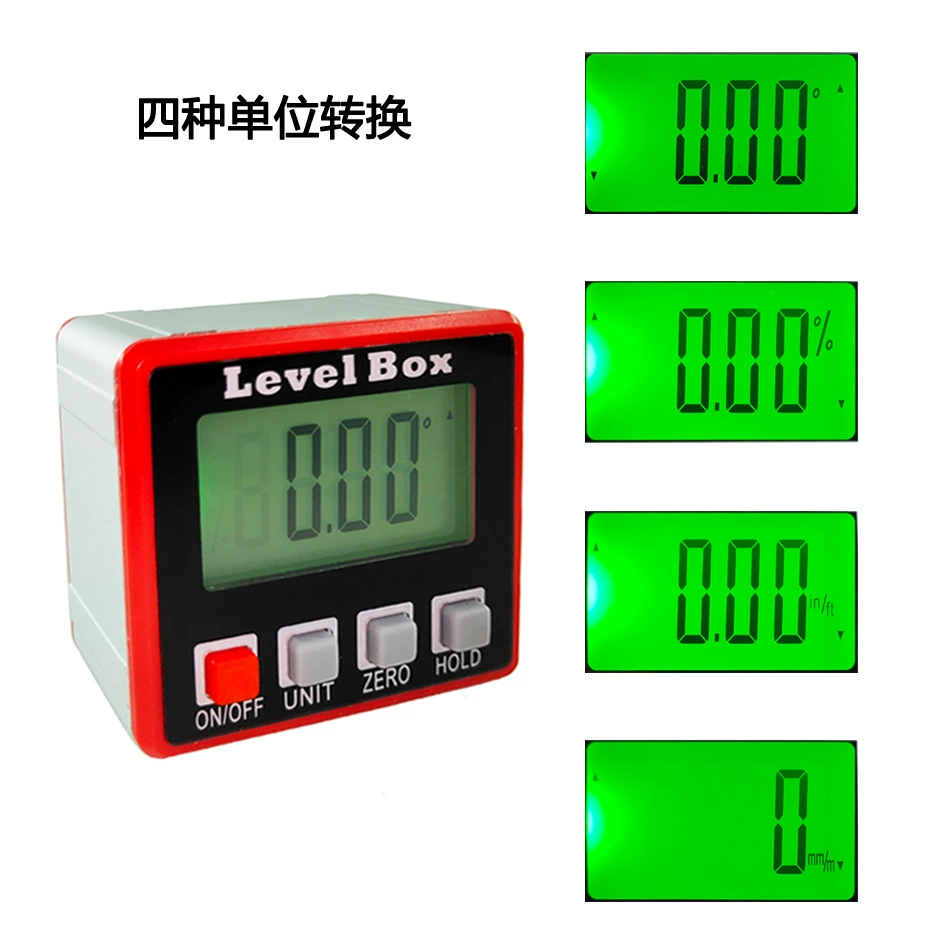 Electronic digital inclinometer slope gauge level protractor angle box protractor