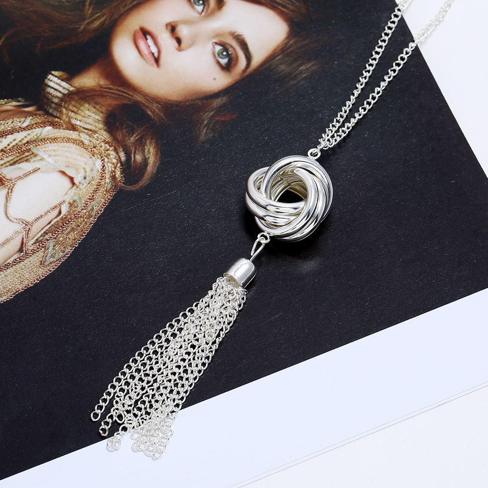 fashion metal geometric Y-shaped pendant long necklace