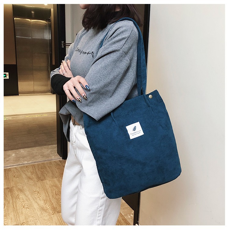 2021 nuevo estilo coreano bolso de mujer de gran capacidad bolsa de compras de pana creativa bolsa de tela moda casual