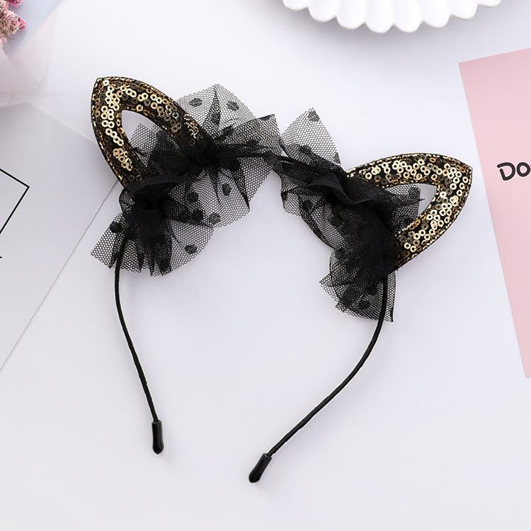 Children&#39;s Hair Accessories Sequin Cat Ear Headband Korean Little Princess Children&#39;s Dress Accessories display picture 2