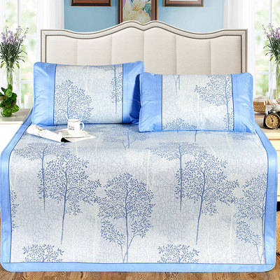 新款冰席絲涼席三件套冰絲席加厚空調席子1.8m床廠家直銷禮品批發