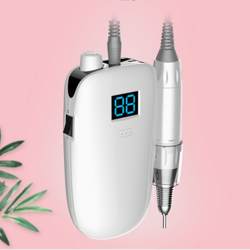 新款便攜式電動美甲打磨機(jī)35000轉(zhuǎn)帶無線充電指甲打磨器卸甲拋光