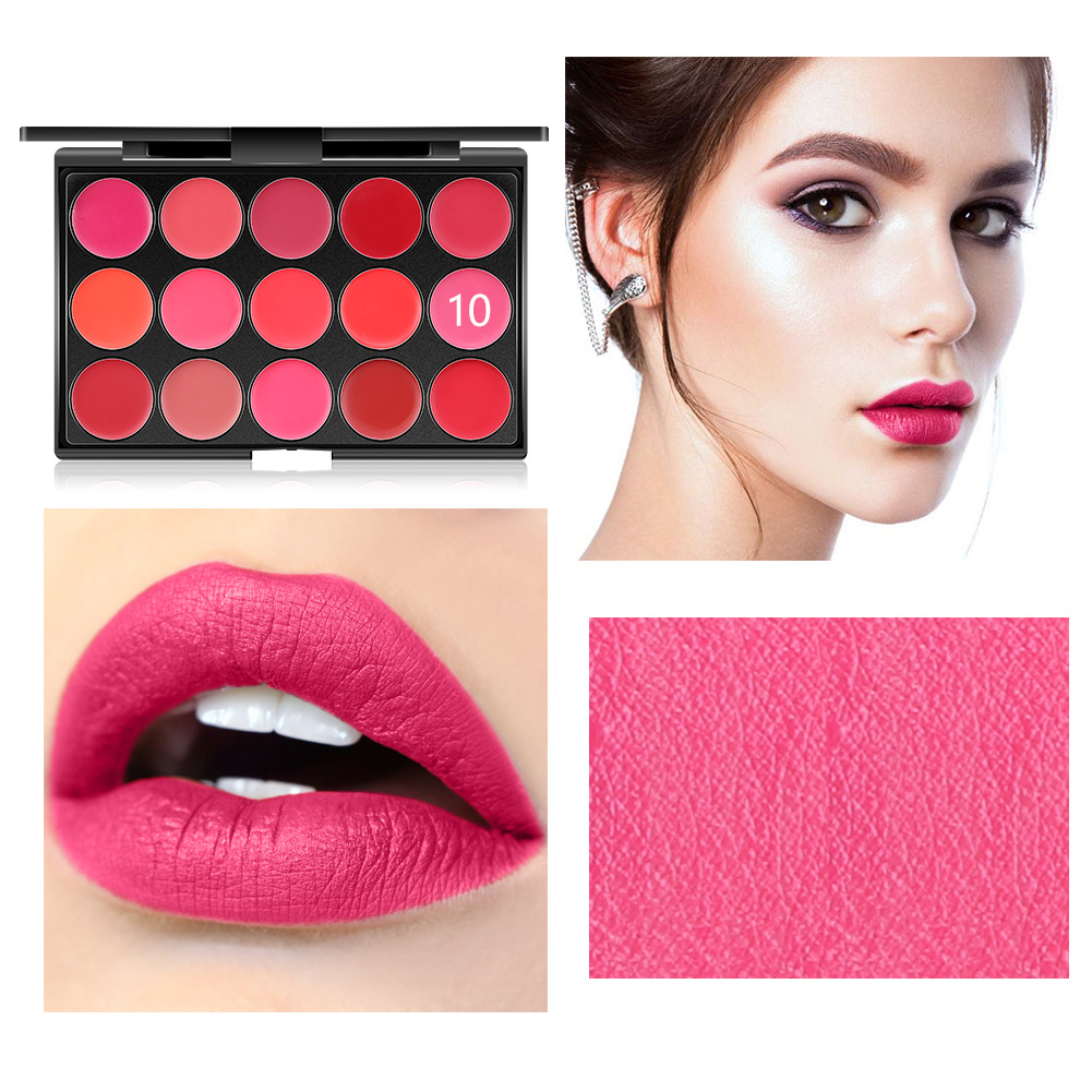 Fashion Matte Velvet Matte 15-color Lip Gloss Tray Waterproof Lipstick Tray display picture 8