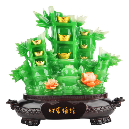 Factory direct sales of imitation jade bamboo to increase wealth day by day, home accessories, living room fortune ornaments, resin crafts