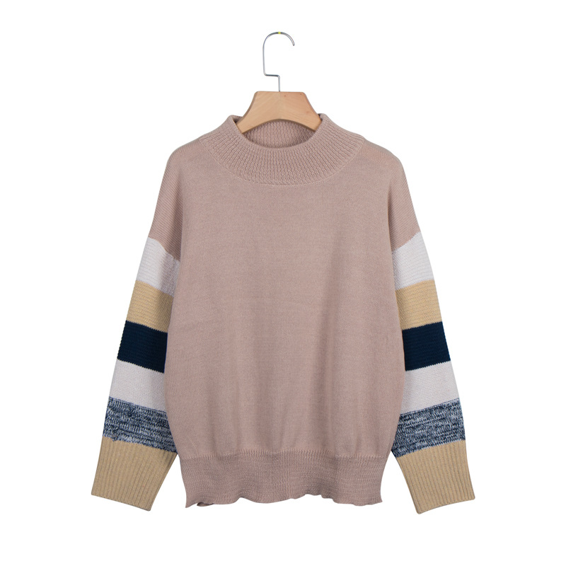 new solid color round neck loose knit sweater  NSLK11387