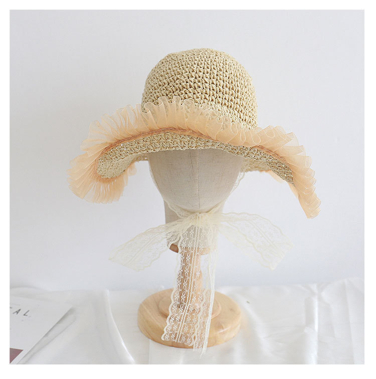 Fashion Lace Sunscreen Sunshade Empty Top Straw Hat display picture 7