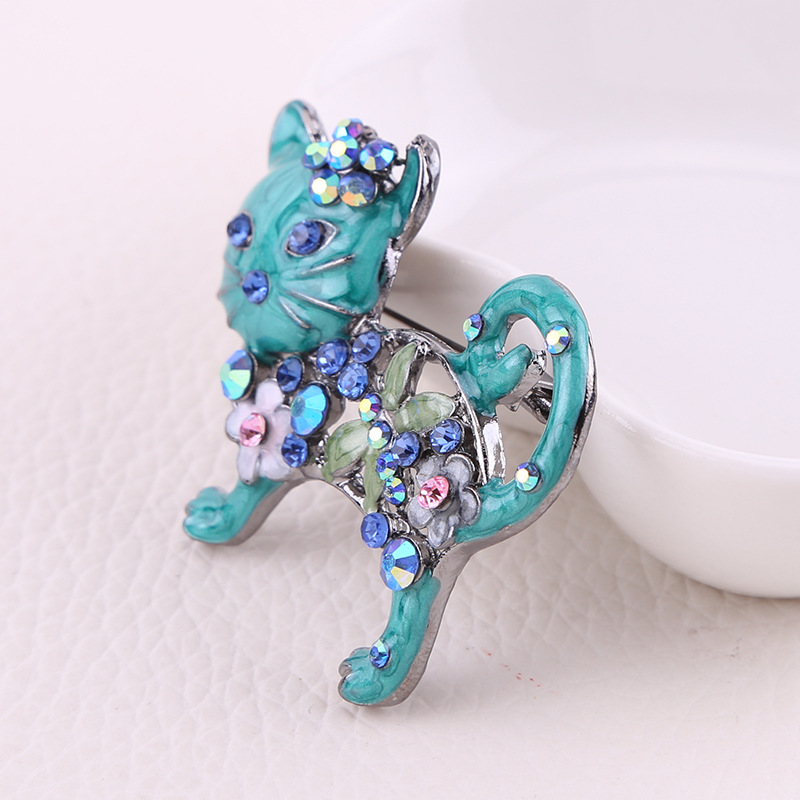 Lady Animal Alloy Enamel Plating Inlay Artificial Diamond Women's Brooches display picture 7