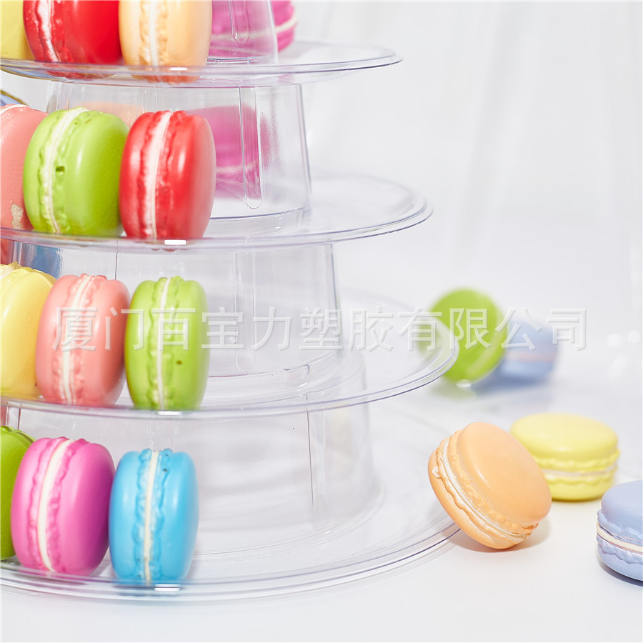 6 capas macaron soporte de exhibición macaron pastel de embalaje multifuncional soporte de exhibición macaron embalaje de plástico