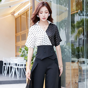 new V-lapel jacket temperament stitching thin Chiffon 