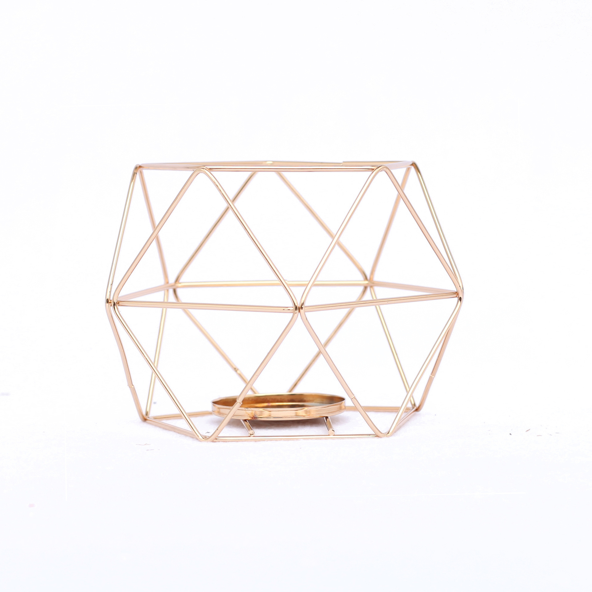 Creative Nordic Wrought Iron Geometric Candle Holder Ornaments Aromatherapy Candle Holder Home Bedroom Living Room Model Room Decorations