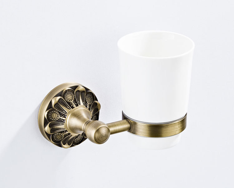 全铜卫浴五金挂件厂家批发陶瓷漱口杯架