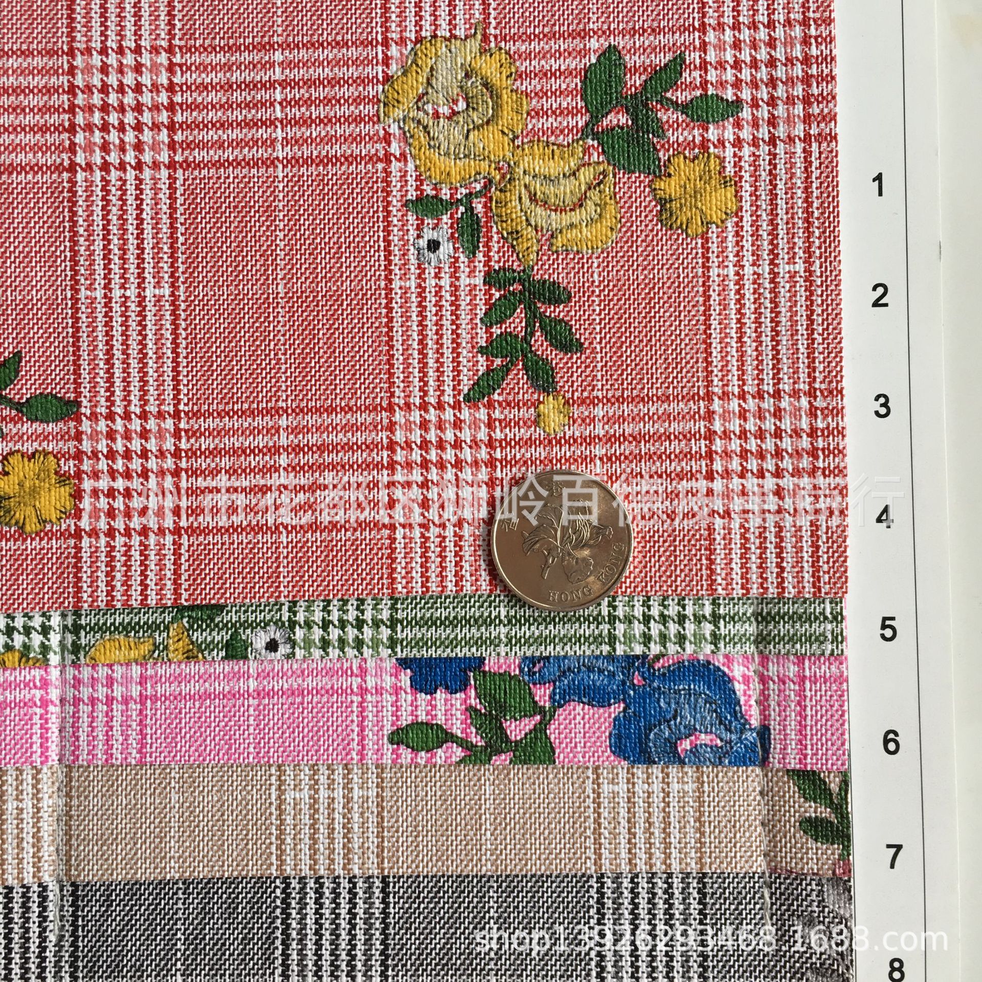 K1220 花朵纹 印花料儿童书包坐垫 软硬包手工diy箱包手袋人造革