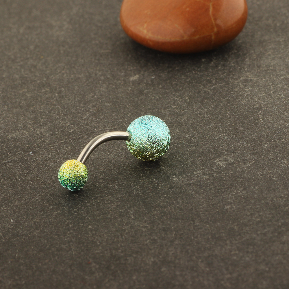 Mixed Color Acrylic Belly Button Ring - Green Grinding Yarn Belly Navel Jewelry detail image 9