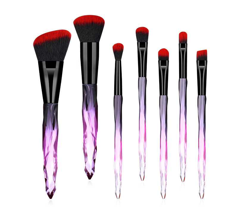 Trendy 5 Pcs 7 Pcs Transparent Acrylic Handle Pvc Bag Makeup Brush Set display picture 6