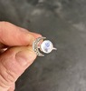 Ring with stone, wish, silver 925 sample, moonstone, with gem, Birthday gift