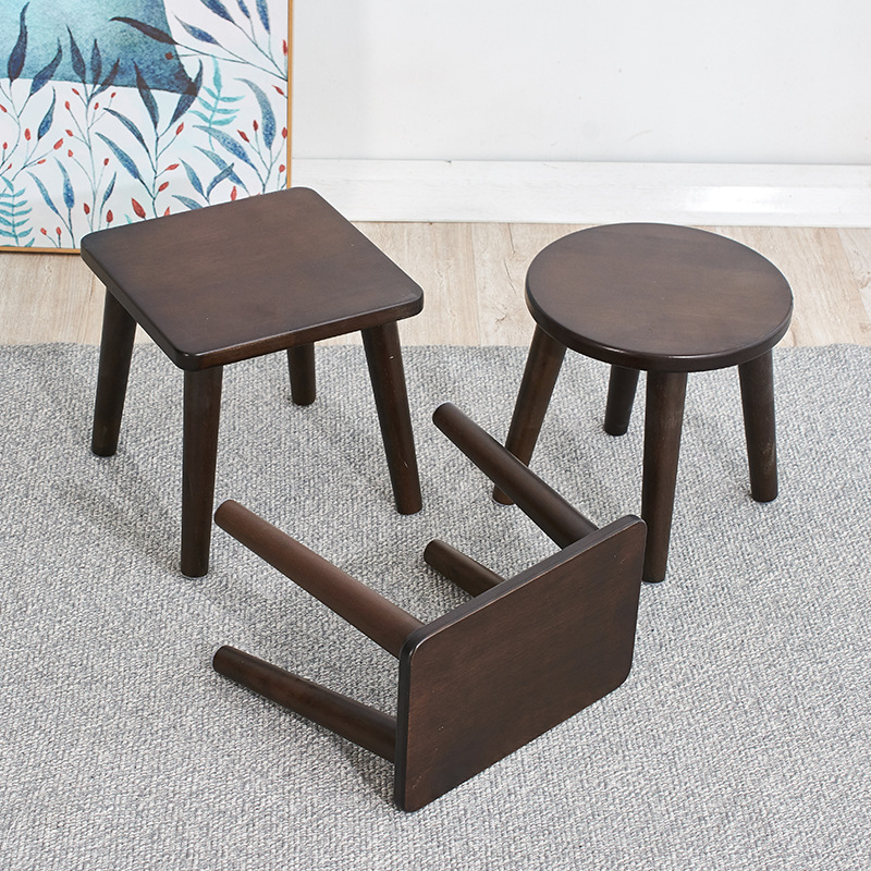 Wooden small stool home use shoe bench living room popular small board stool minimalist modern low stool chair factory wholesale