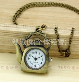 [Hot] creative watch necklace watch vintage pocket watch wholesale factory direct pocket watch teapot watch