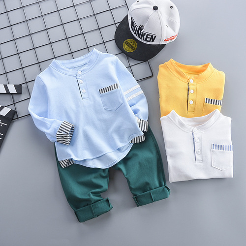 一件代发2022童装韩版休闲长袖宝宝套装秋季婴幼儿男童卫衣两件套