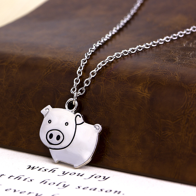 Fashion  Cute Cartoon Creative Fashion Piggy Pig Pendant Necklace Accessories Wholesale Nihaojewelry display picture 6