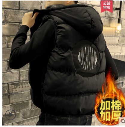 潮牌2019秋冬新款男装韩版时尚百搭加厚保暖羽绒棉服马甲修身背心