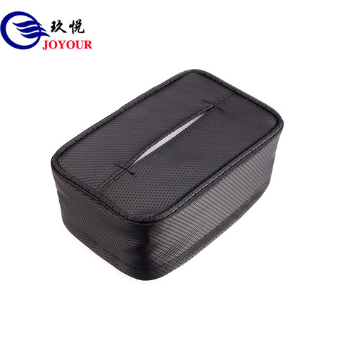 Strong Magnetic Top Mount Car Tissue Box Carbon Fiber Leather Creative Car Interior Tissue Holder Car Creative Accessories Cross-border