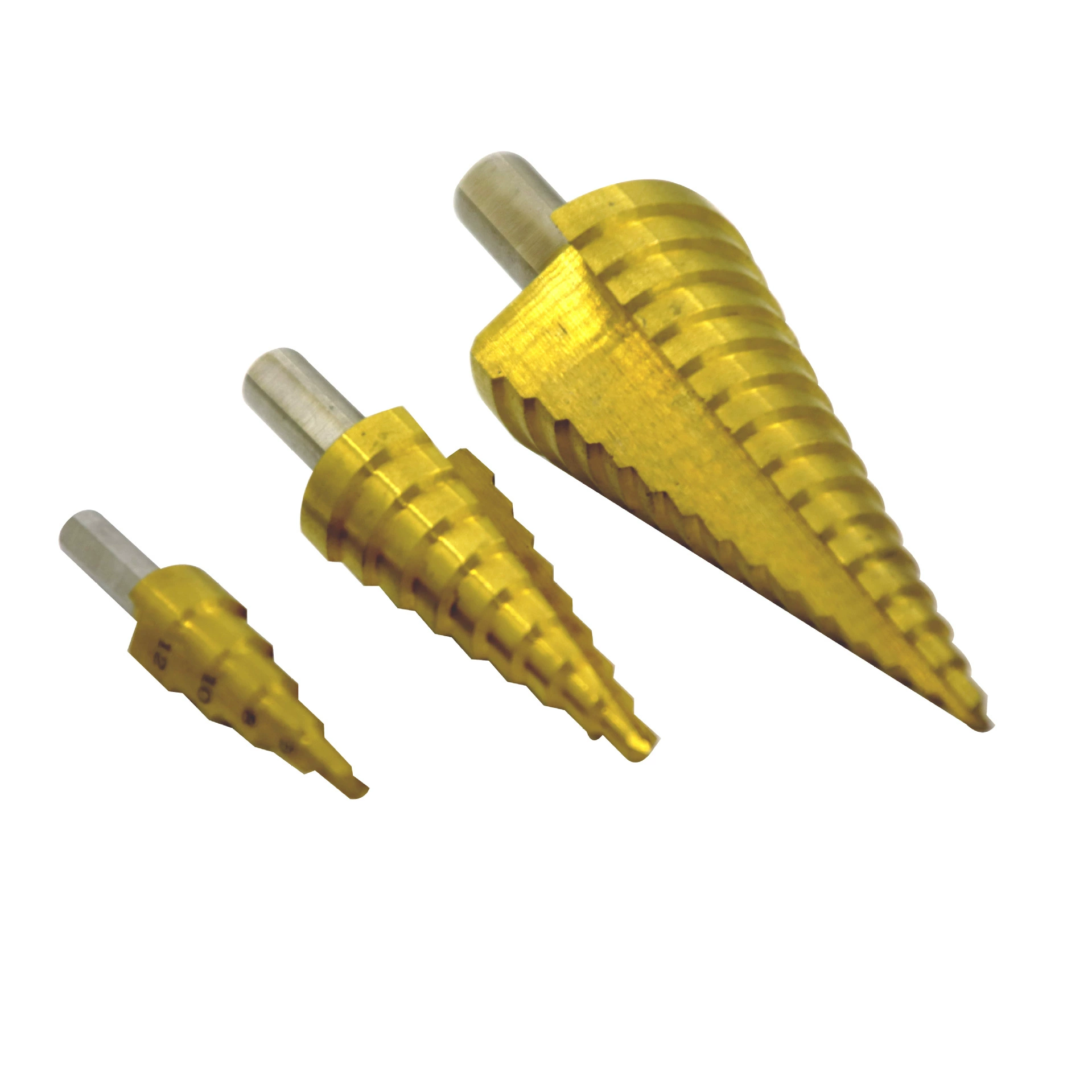 Горячие продажи с титановым покрытием с прямой канавкой с треугольной ручкой Pagoda Drill Step Drilling Bench Step Drilling из нержавеющей стали Hole Bit Suit Tool