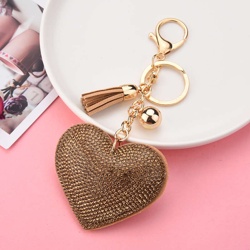 Creative Sequins Heart Pendant Tassel Key Chain Wholesale Nihaojewelry display picture 9