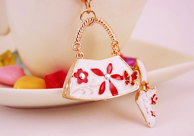 38g Weight Alloy, Metal Material Women'S Gender Pink, Red, Blue, Black Color  Cute Creative Ladies Handbag Shape Car Keychain 8