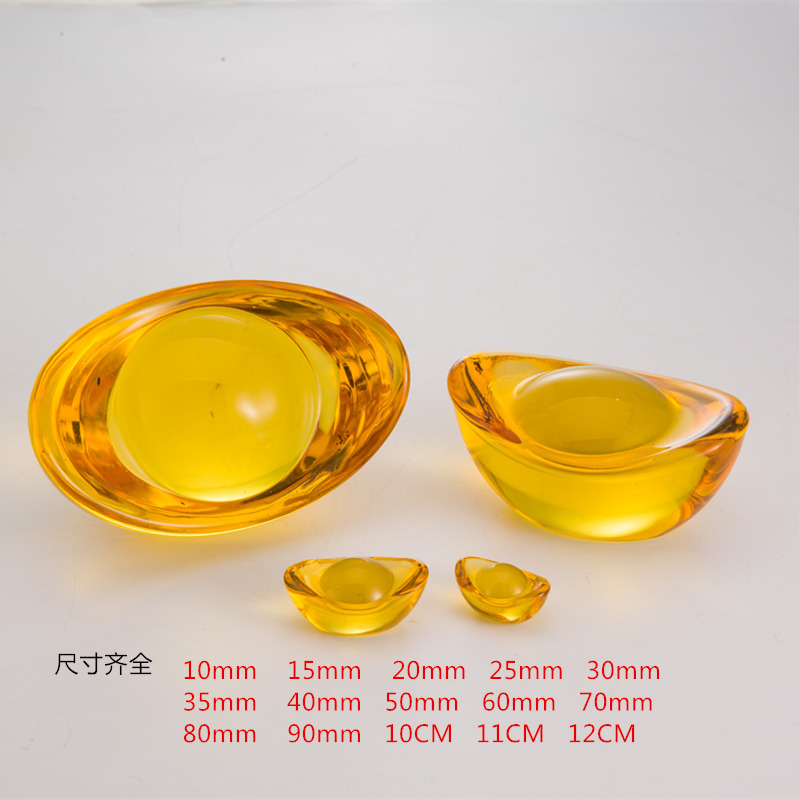 【厂家销售】黄水晶金元宝工艺品礼品摆件节日礼品 批发零售