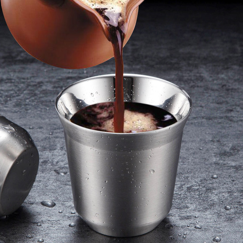 86ML coffee cup double-layer stainless steel 304 children's cup insulated tea cup wine cup 160ML Amazon